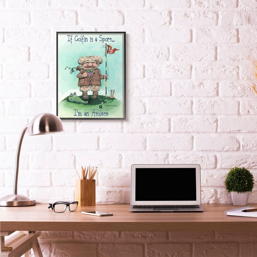 I'm An Athlete Funny Golf Cartoon Sports Design XXL Framed Giclee Texturized Art by Gary Patterson