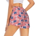 thumbnail image 3 of Goofa America Flags Printed Women 2 in 1 Running Shorts,Quick Dry Athletic Workout Shorts,High Waisted Athletic Shorts with Liner Pockets-X-Large, 3 of 9