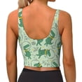 thumbnail image 3 of Xecao Cute Dinosaurs in Space for Sports Bra with Removable Pads, Crop Tank Top Design, Women's Longline Sports Bra - Non-Wired - Large, 3 of 9