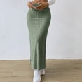 thumbnail image 4 of Faldas largas Falda ajustada para mujer Traje informal de punto cómodo y elegante (verde militar S) Cgtredaw ejercito verde T S para Mujer, 4 of 6