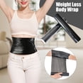 thumbnail image 3 of sunsanly 1 Roll 60/100M Black Osmotic Body Wrap Workout Sweat Enhancer Sauna Exercise Fat Burning Stomach Abdomen Belly Wrap Body Slimming Film, 3 of 7