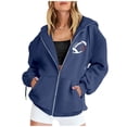 thumbnail image 4 of Sweat à Capuche de Sport Décontracté à Manches Longues avec Poche et Cordon de Serrage pour Femmes Imprimé Rugby à la Mode Taille 11, 4 of 5