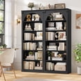 thumbnail image 2 of Homfa 6-Tier Bookcase with Arched Top and Pilasters, 72.8" H Accent Bookcase with Bark Grain Texture, Black, 2 of 8