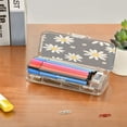 thumbnail image 7 of HOT! Double Layer Clear Pencil Box (6 Compartments) - 21.2" Large Capacity PET Storage Case w/Removable Dividers for Office, Travel Supplies，Small Daisies, 7 of 7