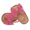 thumbnail image 5 of Baby Girl Bow Knot Sandals Cute Soft Sole Flat Princess Shoes Newborn Infant Non-Slip First Walkers, 5 of 7