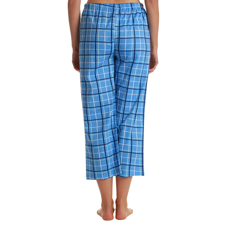 Just Love 100% Cotton Women's Capri Pajama Pants Sleepwear - Comfortable  and Stylish (Grey Plaid, Medium) 