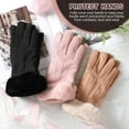 thumbnail image 5 of FNNMNNR 1 Pairs Winter Warm Touchscreen Gloves Women‘s Fleece Lining Texting Gloves Fuzzy Cuff Thermal Soft Winter Gloves, 5 of 6
