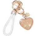 thumbnail image 1 of Heart Shaped Key Ring Car Key Ring with Shiny Rhinestones Rhinestone Key Ring for Women, 1 of 1