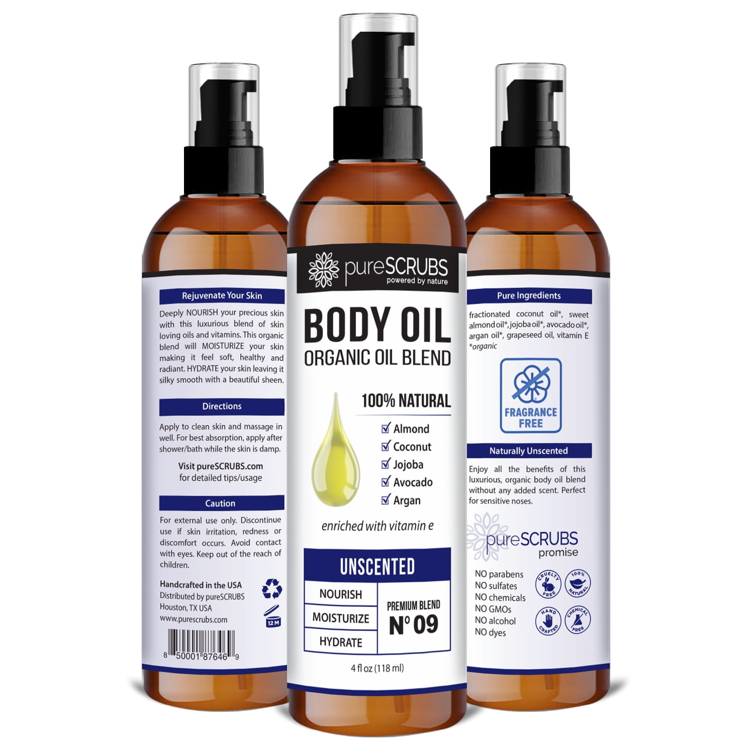 Dry Body Oil Unscented Fragrance Free - 4 fl oz – Oh It's Natural