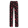 thumbnail image 4 of hotojiny Mens Pajama Pants Breathable Wide Leg Pj Bottoms Lightweight Elastic Waist Heart Valentine's Day Sleepwear S-3XL, 4 of 5