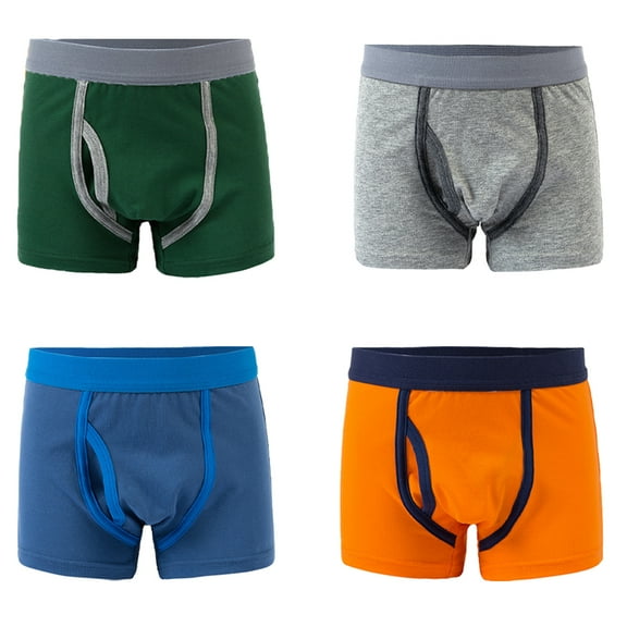 Esaierr Boys Underwear for Kids Baby 5 Pack Breathable Soft Boxer Briefs, 2-12T Cotton Solid Color Four Corners Shorts