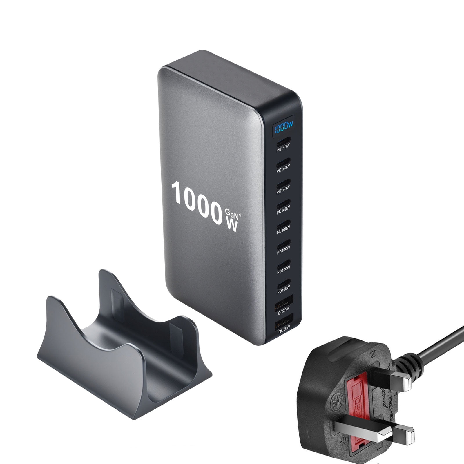 Highly speed 1000W Charging 10Port Compactly Charging Hubs Wide Device Compatibility Durability ABS Build Long Last