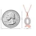 thumbnail image 5 of Round Cut Lab Created Moissanite Diamond Initial Letter"Q" Pendant Necklace In 14k Rose Gold Over Sterling Silver 18" Chain(G-H Color,VVS1 Clarity,0.20 Cttw), 5 of 7