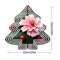 thumbnail image 2 of Stylish Metal Hanging Christmas Tree Wind Spinner - Festive Green Design with Pink Flower & Red Ornaments for Garden Decor, 2 of 7