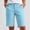 Blue plus size summer shorts with pockets a1, variant on Cagogo Women's Plus Size Mid Rise Straight Shorts with Pockets Solid Casual Regular Fit Travel Summer Shorts, Gray L