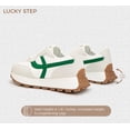 thumbnail image 5 of LUCKY STEP Womens Retro Platform Sneakers Classic Comfortable Casual Shoes,Grey&Green, 5 of 11