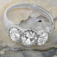 thumbnail image 5 of LBG British Made 925 Sterling Silver Synthetic Cubic Zirconia Womens Statement Ring - 33 size options - Size 6.75, 5 of 7