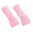 thumbnail image 4 of CUZIBR Womens Gloves Ladies Warm Solid Color Knit Fingerless Gloves Mittens Fashion Flowers Striped Open Fingers Outdoor Cold Weather For Unisex, 4 of 5