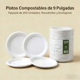 thumbnail image 4 of Platos Desechables Blancos 7/9 Pulgadas,100% Compostables | Hechos de Bagazo de Caña de Azúcar | Color Natural | Resistentes a Líquidos| Seguros | Ideales para Comidas al Aire Libre y Fiestas, 4 of 7