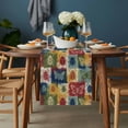 Art Country Cotton Linen Table Runner Watercolors Retro Red Blue ...