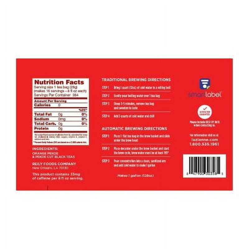 Luzianne Decaffeinated Iced Tea Family Size 24 Ct. Box