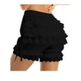 thumbnail image 2 of inhzoy Women's Lolita Maid Ruffle Shorts Tiered Bloomers Panties Booty Shorts Pettipants Black S, 2 of 7