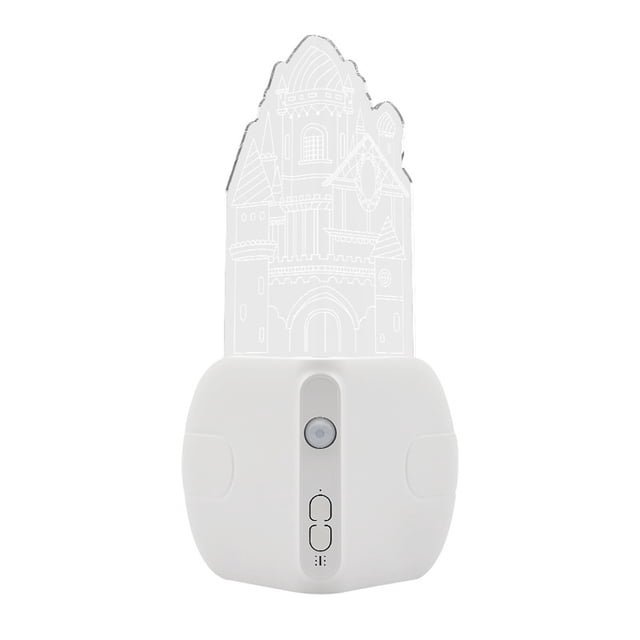 Luz nocturna de inducción de castillo de acrílico, luz de esquina de pared de inducción inteligente, luz de noche de pasillo, luz de noche de regalo