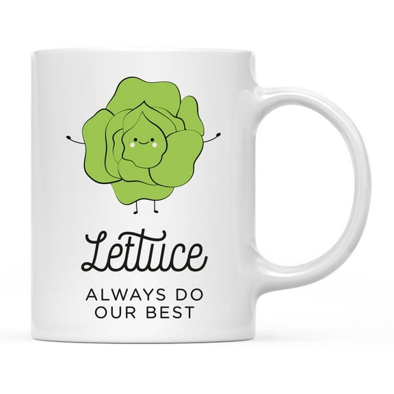 Koyal Wholesale Funny Food Pun 11oz. Ceramic Coffee Tea Mug, Lettuce