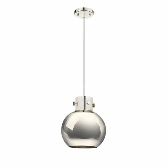 Innovations Lighting  Newton Metal Sphere - 1 Light 10" Cord Hung Pendant Polished Nickel