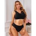thumbnail image 4 of DARING DIVA Women's Lace V Back Wireless Full Coverage Push Up Pullover Bra 3XL Black, 4 of 6