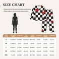 thumbnail image 4 of Honeii Ladybugs Of Black And White Checkers Print Women's Pajama Sets Long Sleeve Button Down Sleepwear Nightwear Soft Pjs Lounge Sets 2PCS-XX-Large, 4 of 7