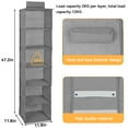 thumbnail image 3 of LIZEVINC Hanging Closet Organizer, 6-Tier, Foldable Fabric Shelves, Gray, for Clothes, Towels, and Accessories, Space-Saving Storage for Small Spaces, 2-Pack, 3 of 7