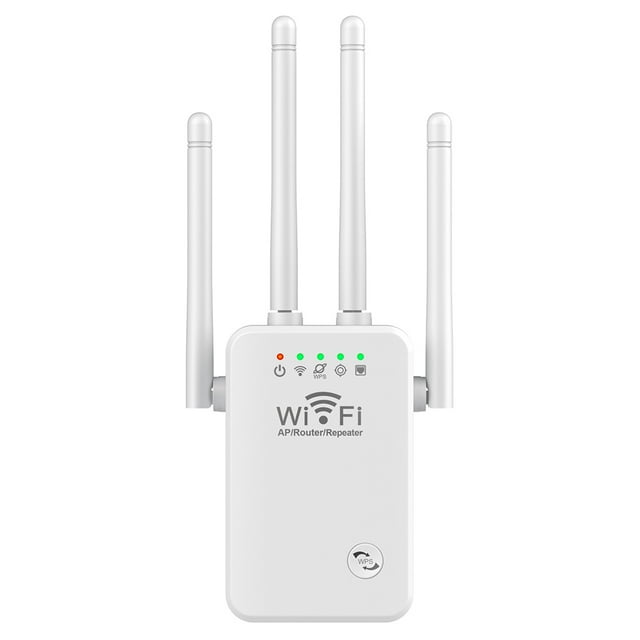 JShteea Extender Booster 2.4 GHz 300Mbps Fácil Configuración 4 Antenas Largo Alcance (blanco EE. UU.)