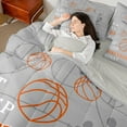 thumbnail image 4 of Castle Fairy Children Teens Adults Eat Sleep Basketball Bedding Comforter Set 7-Piece,Grey Orange King Bedding Sets,Sport Gamer Ultra Soft Bed Sheets,Ultra Soft Home Decor,Reversible, 4 of 8