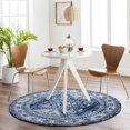 thumbnail image 2 of BoutiqueRugs Andes Blue Traditional Area Rug - Navy, Light Gray, Blue - 5'3" Round, 2 of 18