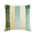 thumbnail image 4 of The HomeCentric Decorative Throw Pillow cover Blue 18"x18" (45x45 cm) Velvet Striped And Linen Cushion Covers For Couches And Sofas, Patchwork Modern Style - Velvet Band Ice, 4 of 9