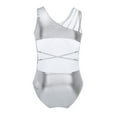 thumbnail image 2 of Haitryli Kids Girls Sleeveless Cutout Back with Straps Glittery Ballet Dance Gymnastics Leotard Silver 3XL, 2 of 7