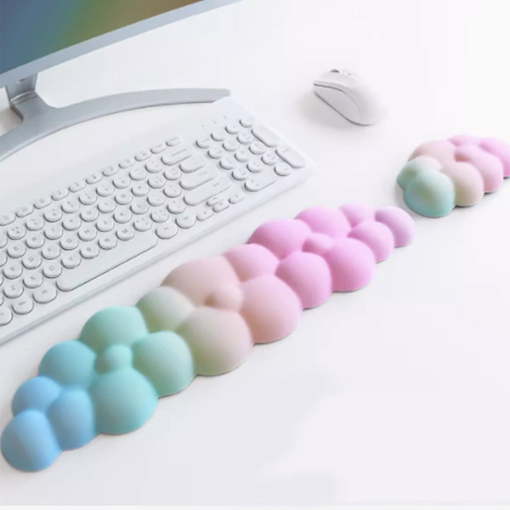 Ergonomic Cloud Wrist Rest Set Wrist Pad Comfortable Breathable Soft Silicone Computer Mouse Wrist Pad Replacement