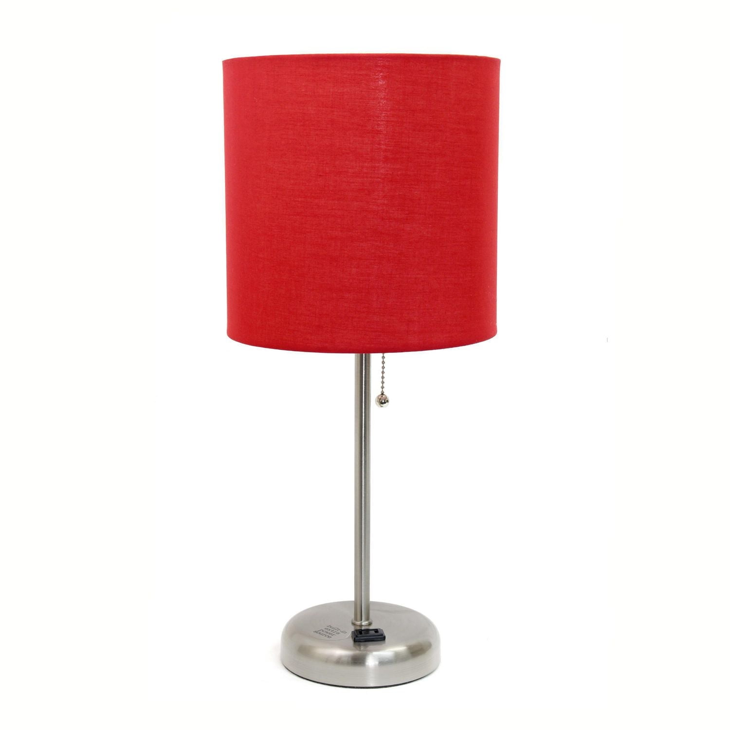 LimeLights Stick Lamp with Charging Outlet and Fabric Shade