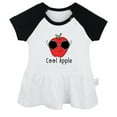 thumbnail image 2 of iDzn Cool Apple Funny Dresses For Baby, Newborn Babies Skirts, Infant Princess Dress, 0-24M Kids Graphic Clothes (Black Raglan Dresses, 18-24 Months), 2 of 5