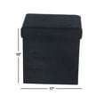 thumbnail image 3 of DecMode Black Polyester Modern Storage Stool 15", 3 of 9