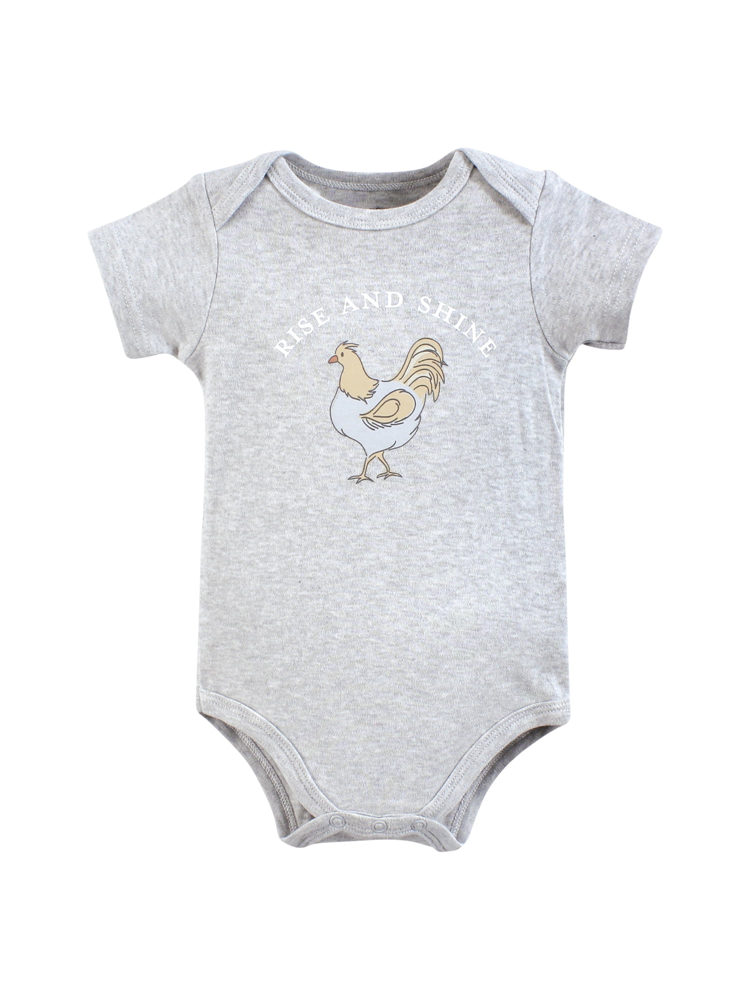 Hudson Baby Short Sleeve Bodysuits, 5-Pack, Newborn- 24 Months