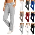 thumbnail image 6 of CYiJun Sweatpants for Womens High Waisted Baggy Sweatpants Casual Drawstring Workout Wide Leg Pants with Pockets, 6 of 6