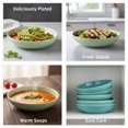 thumbnail image 5 of 4 Pcs 8.5 in Ceramic Pasta Bowls Set, Large Shallow Dinner Dishes, Stackable Versatile Serving Plates for Salad, Soup & Cereal, Microwave and Dishwasher Safe, 5 of 7