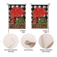 thumbnail image 3 of Rdsfhsp 12" x 18" Welcome Spring Geranium Garden Flag, Double-Sided Flower Buffalo Plaid Outdoor, 3 of 5