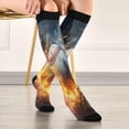 thumbnail image 5 of Coolnut Flame Baseball Compression Socks Women Men Knee High Stockings for Sports, Running, Travel 1Pair Gift, 5 of 7