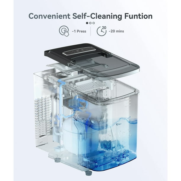 EcoZy Portable Ice Maker Countertop, 9 Cubes Ready in 6 Mins