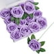thumbnail image 1 of Flores artificiales NEVISI de seda rosa sintética, 16 unidades, color lila, 1 of 5