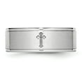 thumbnail image 3 of Cobalt Satin and Polished Ridged Edge 8mm Band, 3 of 5