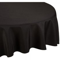 LinenTablecloth 108-Inch Round Polyester Tablecloth Black